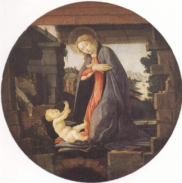 Sandro Botticelli Madonna in Adoration of the Christ Child (mk36) oil painting picture